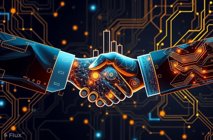 blockchains shaking hands